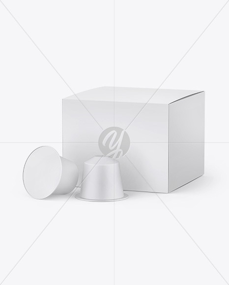 Download Paper Box W Coffee Capsules Mockup In Object Mockups On Yellow Images Object Mockups PSD Mockup Templates