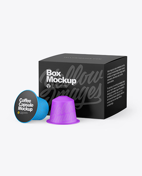 Download Paper Box W Coffee Capsules Mockup In Object Mockups On Yellow Images Object Mockups PSD Mockup Templates