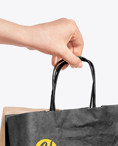 Download Hand Holding A Paper Bag Mockup In Packaging Mockups On Yellow Images Object Mockups