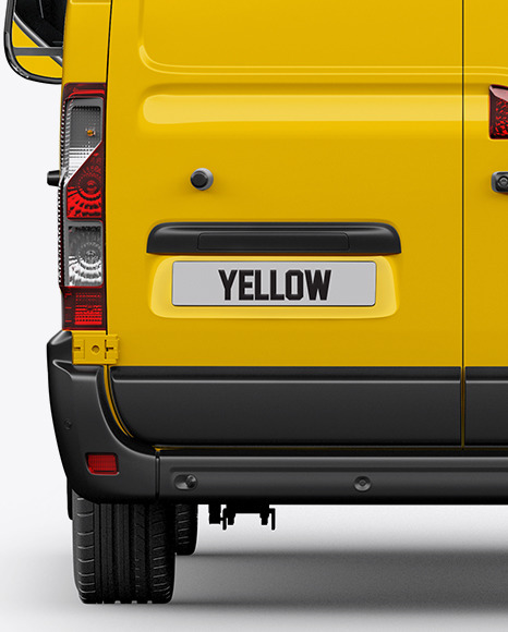 Panel Van Mockup   Back View PSD #1
