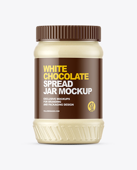 Download White Chocolate Spread Jar Mockup in Jar Mockups on Yellow Images Object Mockups