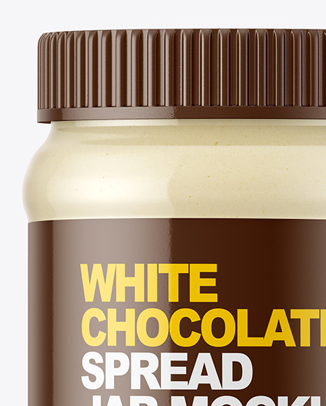 Download White Chocolate Spread Jar Mockup In Jar Mockups On Yellow Images Object Mockups PSD Mockup Templates