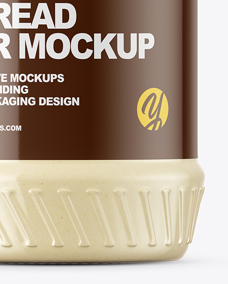 Download White Chocolate Spread Jar Mockup In Jar Mockups On Yellow Images Object Mockups PSD Mockup Templates