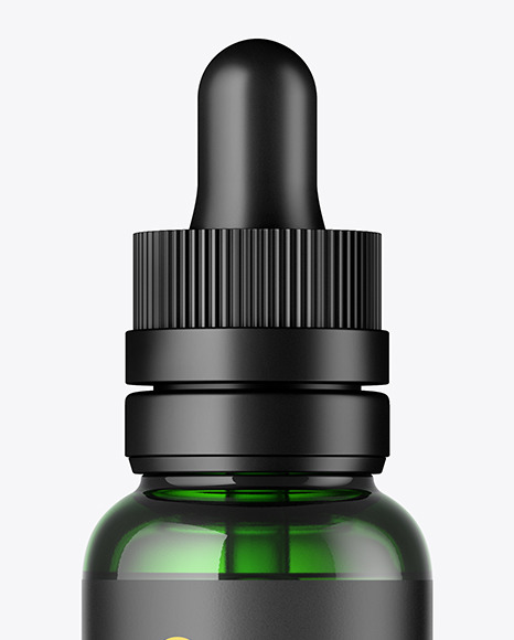 Green Glass Dropper Bottle PSD #2