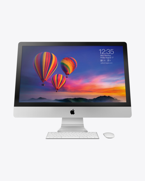 iMac Pro Keyboard and Mouse Mockup   Front View PSD #2