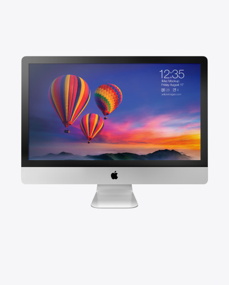 iMac Pro Mockup with Keyboard and Mouse   Front View PSD #4