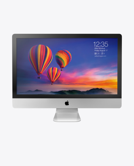 iMac with Keyboard and Mouse   Mockup PSD #3