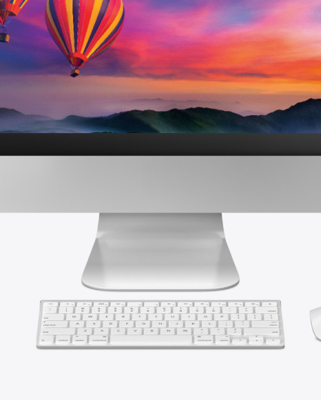 iMac with Keyboard and Mouse   Mockup PSD #5