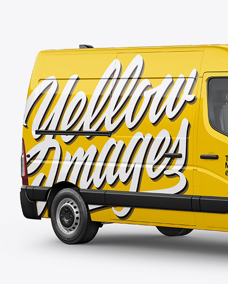 Panel Van Mockup   Half Side View PSD #1
