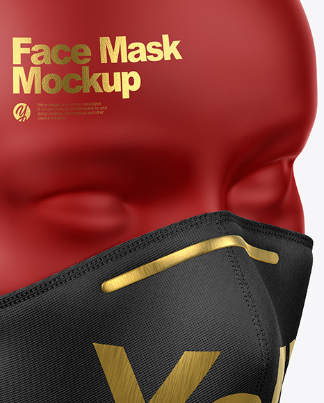 Face Mask With Nose Grip Mockup In Apparel Mockups On Yellow Images Object Mockups