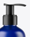 Download Frosted Dark Blue Liquid Soap Bottle with Pump Mockup in ... Yellowimages Mockups
