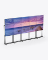 Wide Video Wall Mockup - Half Side View