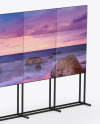 Wide Video Wall Mockup - Half Side View
