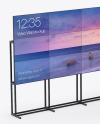 Wide Video Wall Mockup - Half Side View