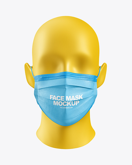 Face Mask Mockup In Apparel Mockups On Yellow Images Object Mockups