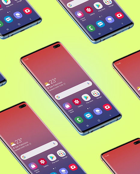 Nacre Samsung Galaxy S10 Mockup PSD #2