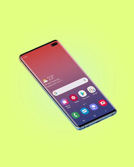Nacre Samsung Galaxy S10 Mockup PSD #1