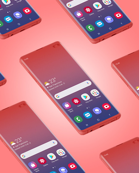 Clay Samsung Galaxy S10 Mockup PSD #2