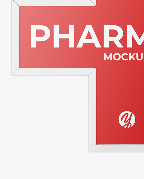 Pharmacy Signage w  Glossy Frame Mockup PSD #2
