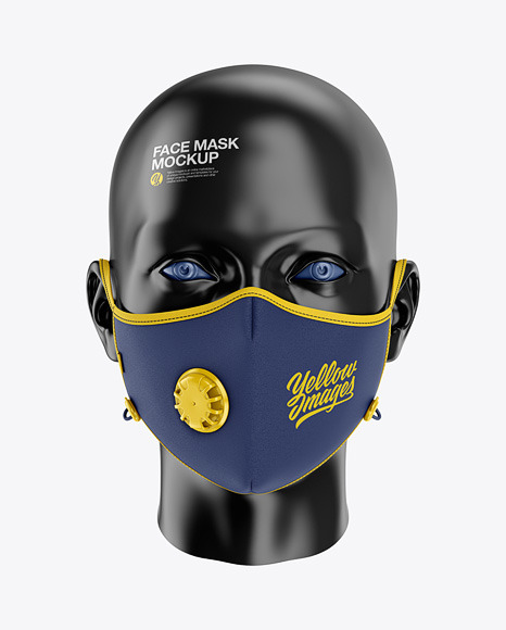 Download Anti Pollution Face Mask With Exhalation Valve Front View In Apparel Mockups On Yellow Images Object Mockups