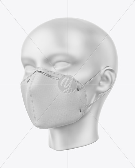 Download Face Mask with Nose Grip Mockup in Apparel Mockups on Yellow Images Object Mockups