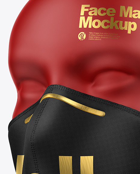 Download Face Mask With Nose Grip Mockup In Apparel Mockups On Yellow Images Object Mockups