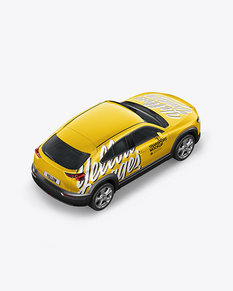 Download Compact Crossover Suv Mockup Back Half Side View High Angle Shot In Vehicle Mockups On Yellow Images Object Mockups PSD Mockup Templates