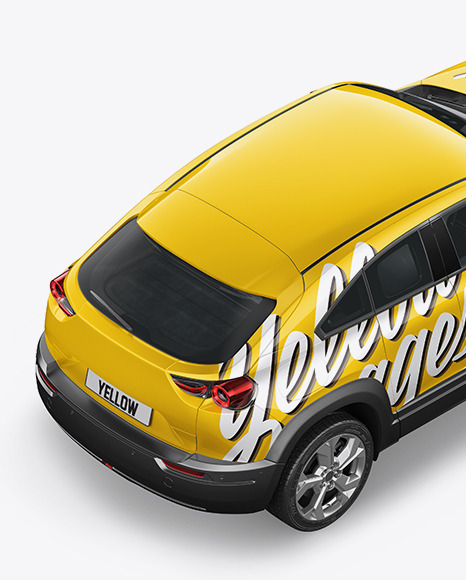 Download Compact Crossover Suv Mockup Back Half Side View High Angle Shot In Vehicle Mockups On Yellow Images Object Mockups Yellowimages Mockups