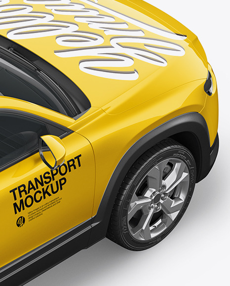 Download Compact Crossover Suv Mockup Back Half Side View High Angle Shot In Vehicle Mockups On Yellow Images Object Mockups