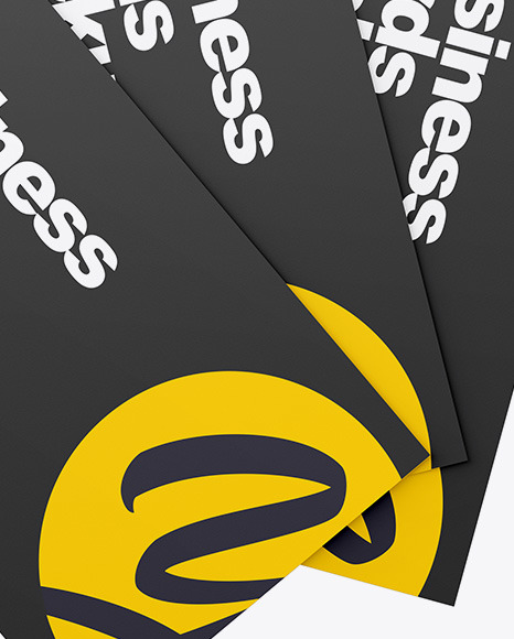 Three Paper Business Cards Mockup PSD #1