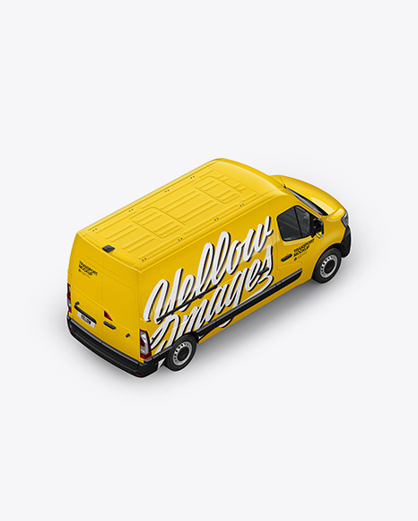 Panel Van Mockup - Back Half Side View   (high angle shot)