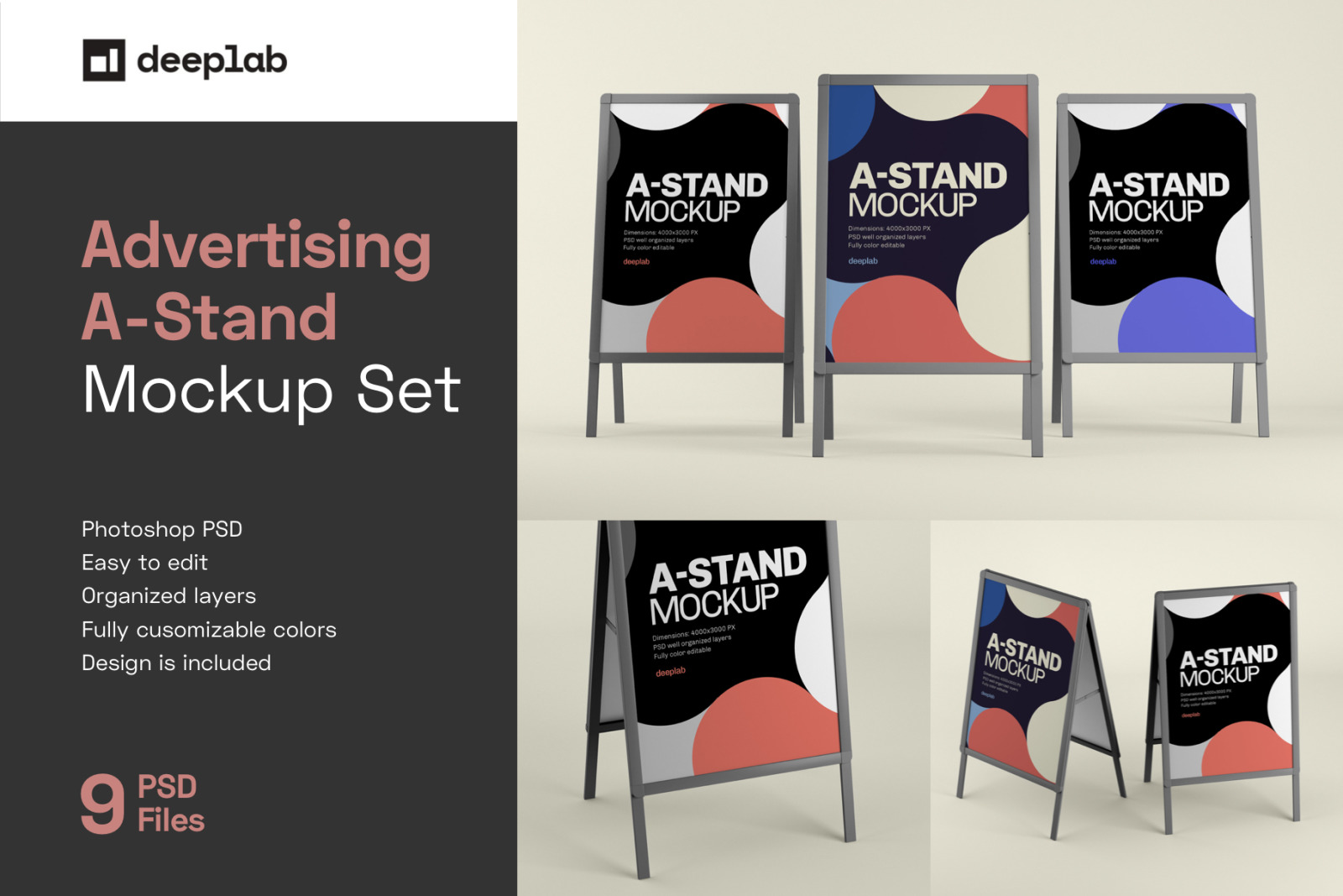 Download Advertising A Stand Mockup Set In Outdoor Advertising Mockups On Yellow Images Creative Store PSD Mockup Templates