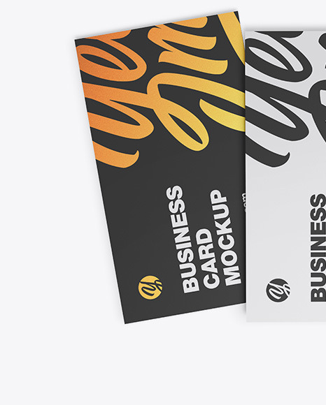 Download Three Business Cards Mockup In Stationery Mockups On Yellow Images Object Mockups