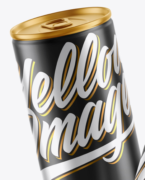 Two Matte Metallic Drink Cans Mockup PSD #5