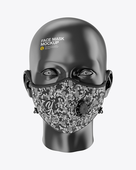 Download Anti Pollution Face Mask With Exhalation Valve Front View In Apparel Mockups On Yellow Images Object Mockups PSD Mockup Templates