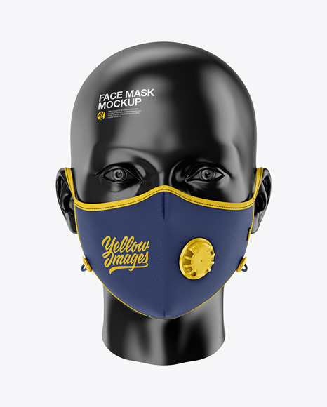 Download Anti Pollution Face Mask With Exhalation Valve Front View In Apparel Mockups On Yellow Images Object Mockups Yellowimages Mockups