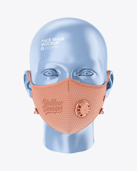 Download Anti Pollution Face Mask With Exhalation Valve Front View In Apparel Mockups On Yellow Images Object Mockups PSD Mockup Templates