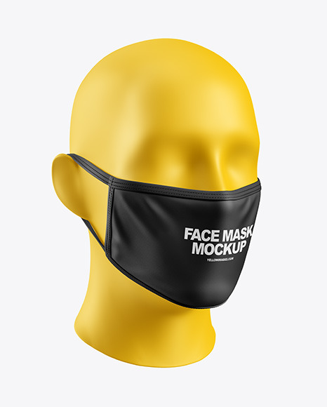 Download Face Mask Mockup in Apparel Mockups on Yellow Images ...