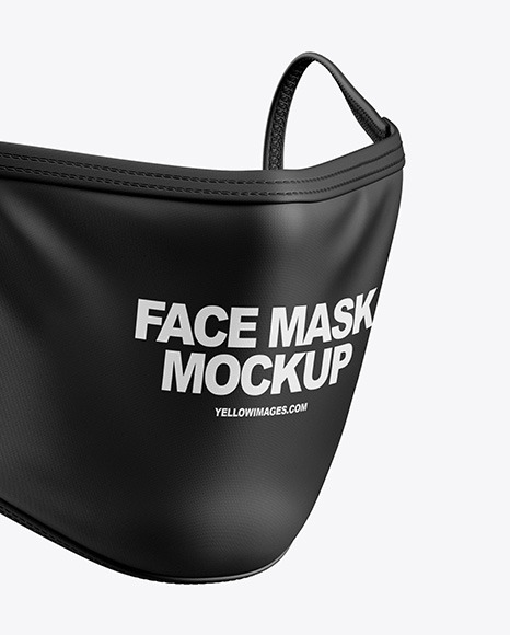 Face Mask Mockup in Apparel Mockups on Yellow Images Object Mockups