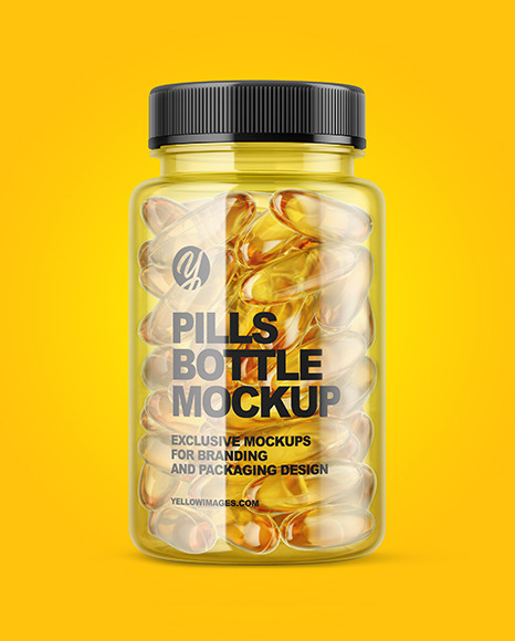 Clear Fish Oil Bottle Mockup In Bottle Mockups On Yellow Images Object Mockups