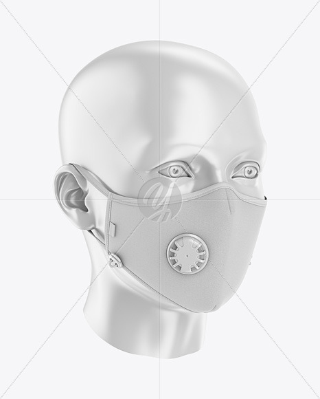 Face Mask Mockup Front Half Side View In Apparel Mockups On Yellow Images Object Mockups