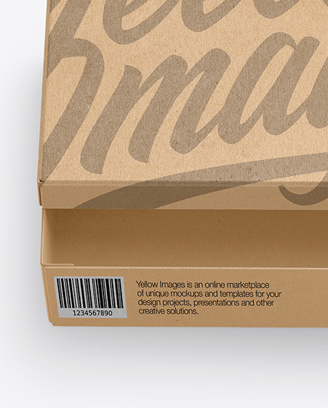 Kraft Shoes Box Mockup In Box Mockups On Yellow Images Object Mockups