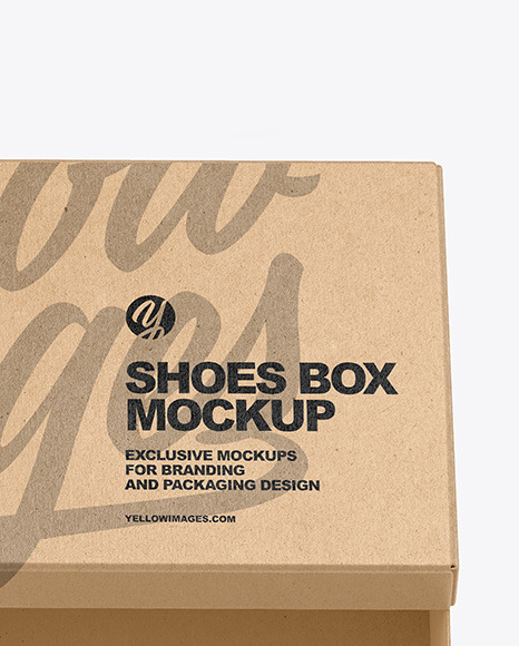 Kraft Shoes Box Mockup In Box Mockups On Yellow Images Object Mockups