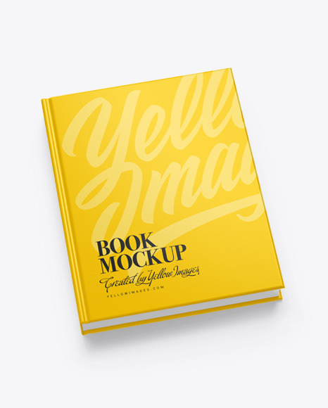 Hardcover Book W Matte Cover Mockup In Stationery Mockups On Yellow Images Object Mockups