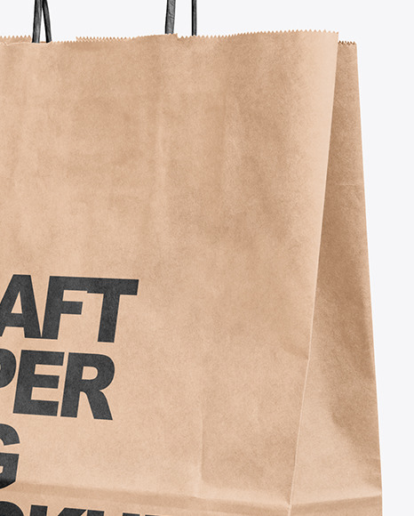 Two Paper Bags Mockup In Bag Sack Mockups On Yellow Images Object Mockups