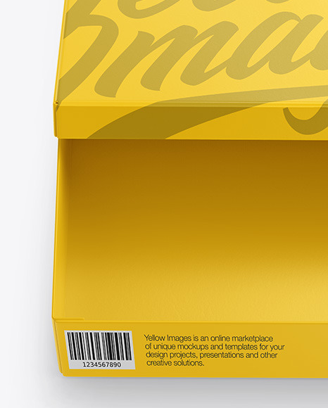 Download Matte Shoes Box Mockup In Box Mockups On Yellow Images Object Mockups PSD Mockup Templates