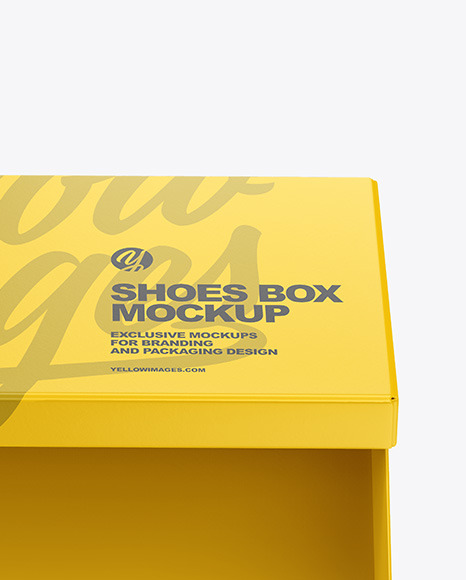 Download Matte Shoes Box Mockup In Box Mockups On Yellow Images Object Mockups Yellowimages Mockups