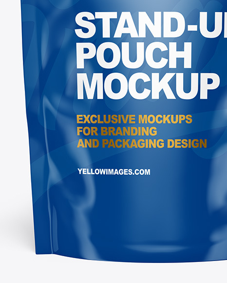 Download Glossy Stand Up Pouch Mockup In Pouch Mockups On Yellow Images Object Mockups