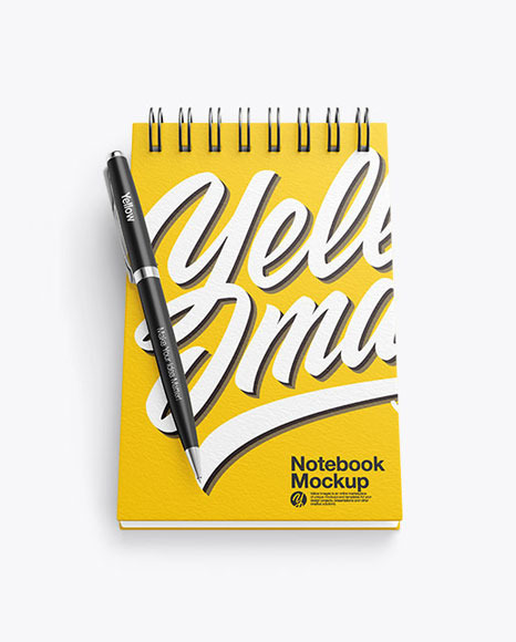Textured Notebook Mockup With Pen PSD #7