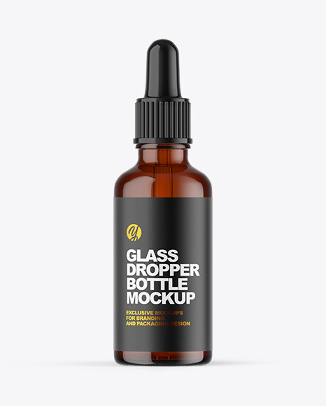 Amber Glass Dropper Bottle Mockup PSD #2